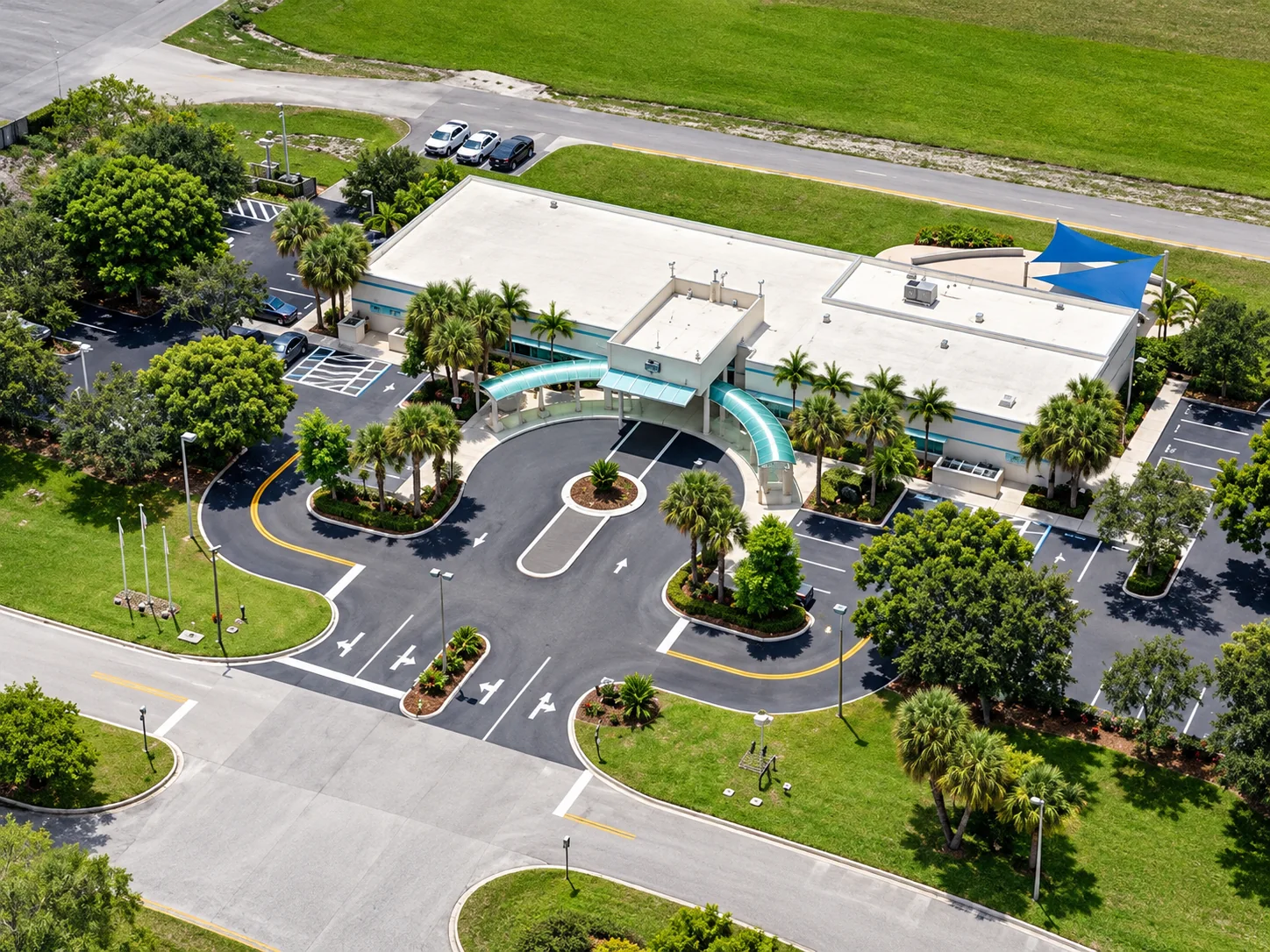 Fort Lauderdale Executive Airport administration building aerial view