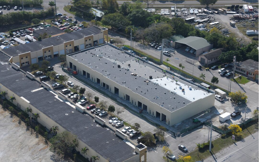 Aerial view of industrial project in South Florida